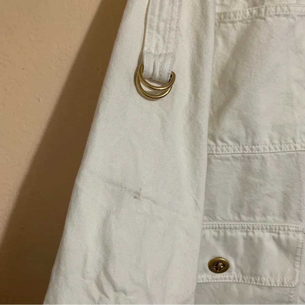 COACH White Denim Shirt Dress With Gold Buttons 100% Cotton Size Small